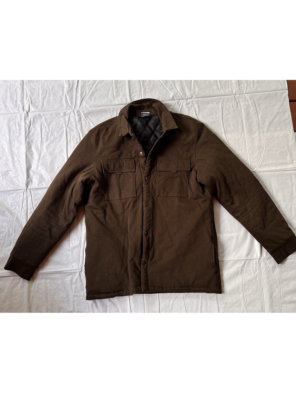 ZARA Men's Black Shirt Jacket,Button Closure, Lightweight, Point Collar - Large
